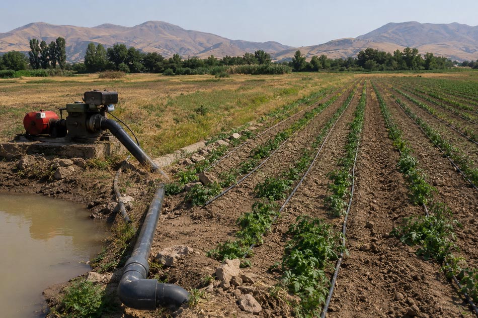 محاسبه دبی پمپ آبیاری قطره ای